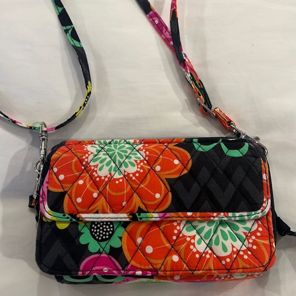 Vera Bradley small quilted over the shoulder wallet / handbag